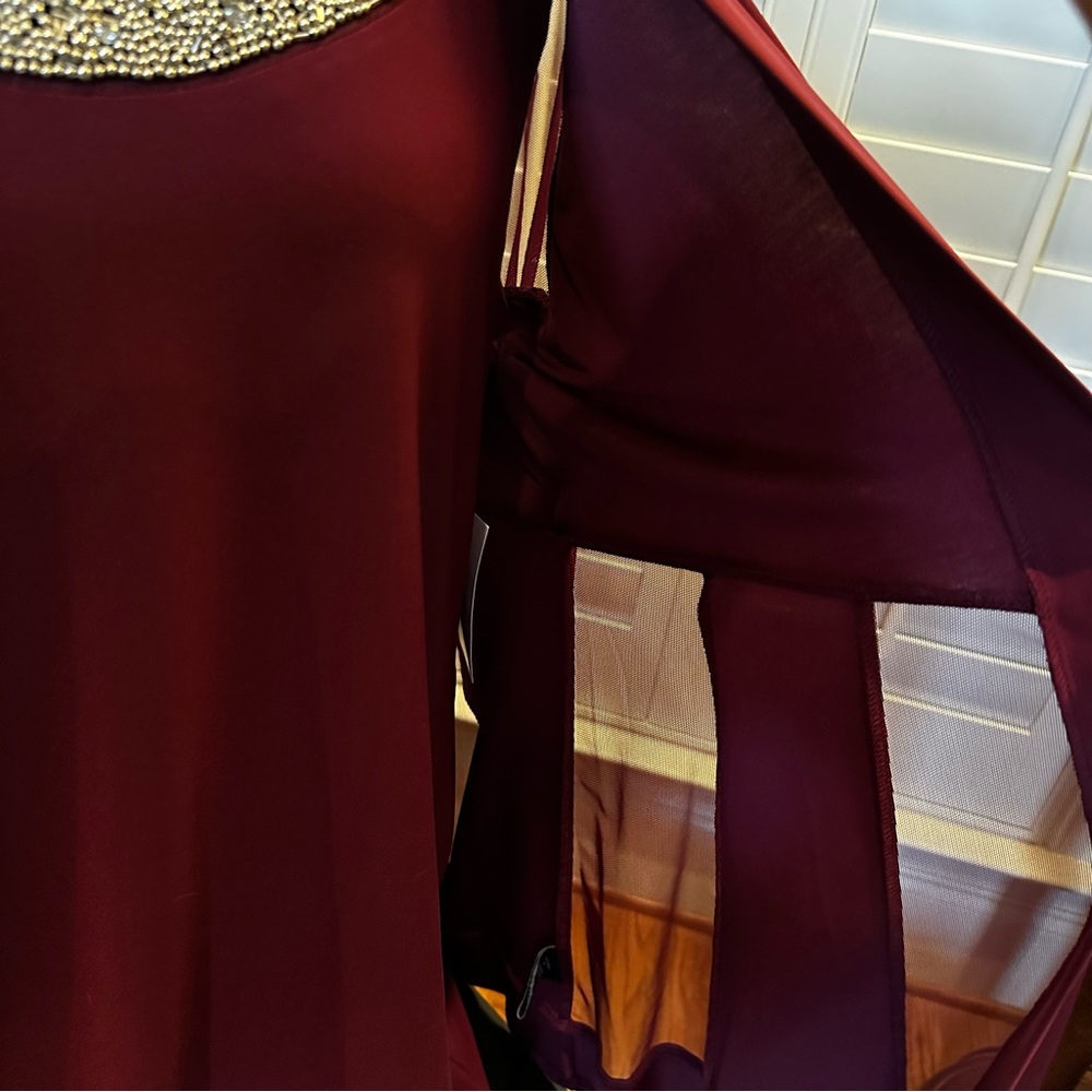 🔥👗R&M Collection Merlot 2 Piece Dress with Jacket Sz 14 - Picture 4 of 9